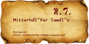 Mitterhöfer Tamás névjegykártya